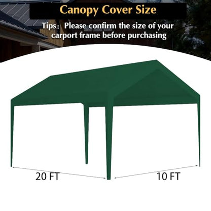 10 x 20 FT Carport Replacement Cover (192 Ounce)