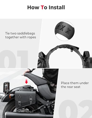 Motorcycle Saddlebags PU Leather Side Bags 12L