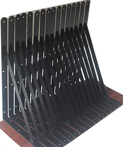 32 Pack L16 x H 10" Black Heavy Duty Shelf Brackets with Screws Metal Shelf Brackets Shelf Support Angle Brackets for Shelves L Brackets Heavy Duty Floating Shelf (2 Count)