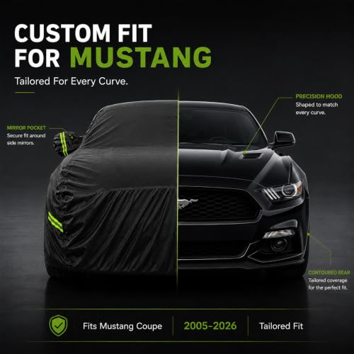 Car Cover for Ford Mustang Waterproof All Weather Outdoor Cover
