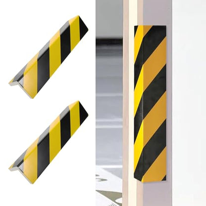 2 Packs 40 * 12.5 * 2cm Garage Wall Protector Foam Wall Corner Guard for Parking Garages Wall Edge Protector with Reflective Safety Stripe