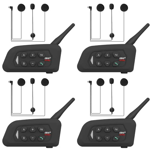 V4 Plus Motorcycle Bluetooth Helmet Intercom Headset (4 Count)