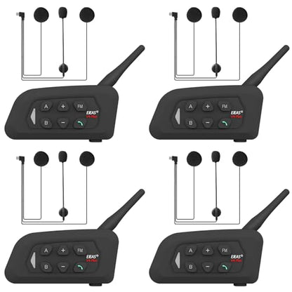 V4 Plus Motorcycle Bluetooth Helmet Intercom Headset (4 Count)