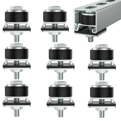 Anti Skid designTrolley Roller Wheels Limit Trolley Assembly Positioning for Unistrut Strut Channel with 1 (8 Count)