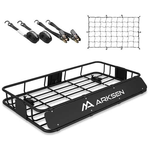 30" x 50" x 6" Extra Wide Roof Rack Basket with Net&Ratchet Straps