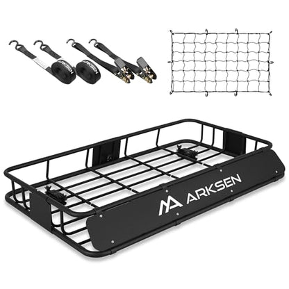 30" x 50" x 6" Extra Wide Roof Rack Basket with Net&Ratchet Straps