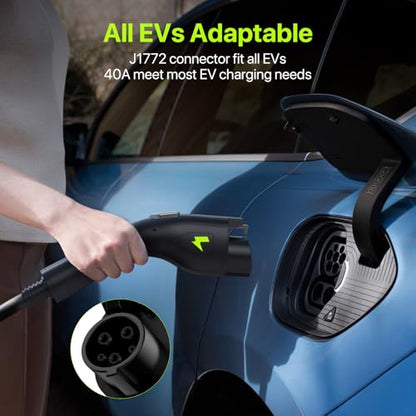 Level 2 EV Charger 40A J1772 Connector 9.6KW Electric Car Charger