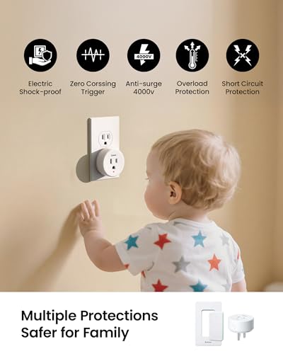Remote Control Outlet Plug with 2 Light Switches