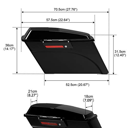 Motorcycle Saddlebags Hard Saddle Bags W (2 Count)