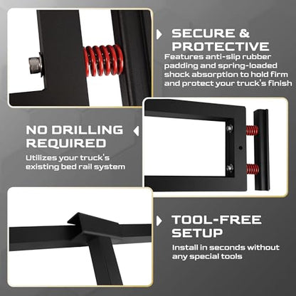 Truck Bed Divider with MOLLE Panel Aluminum Foldable Cargo Divider fit 2019