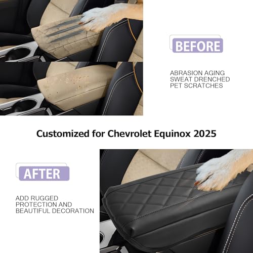 Center Console Cover Compatible with Chevy Equinox Accessories 2025 2026 2027 Equinox Armrest Cover Center Console Pad 2027 Equinox LT
