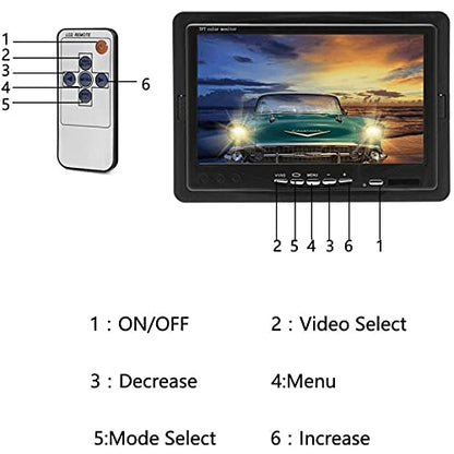 7" Backup Camera with Monitor Kit Waterproof Reverse Camera