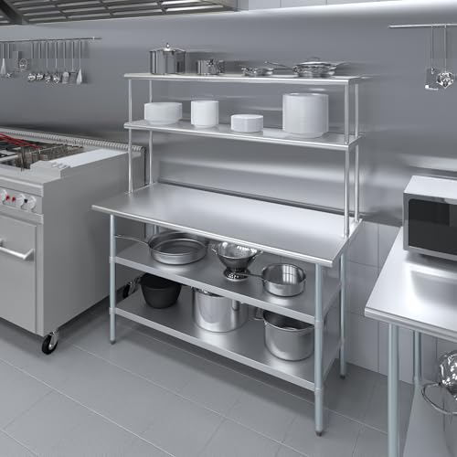 Stainless Steel Work Table with 2 Shelves