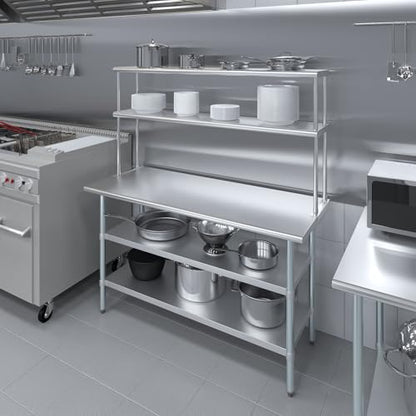 Stainless Steel Work Table with 2 Shelves