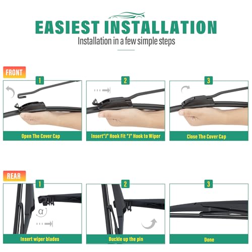 Windshield Wiper Blades Replacement for Nissan LEAF 2011
