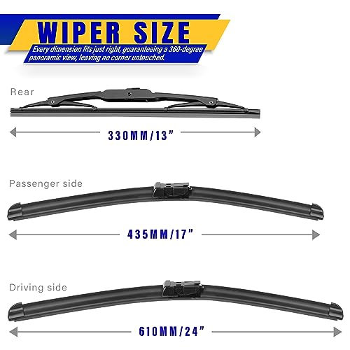 3 Wipers Fits GMC Terrain 2011