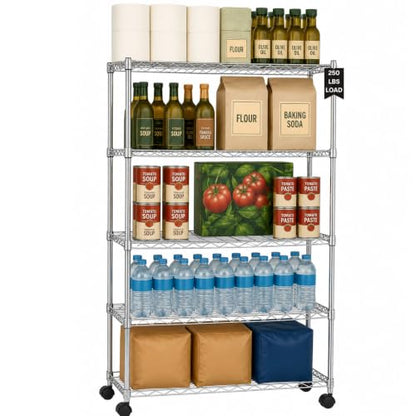 5 Tier Heavy Duty Wire Shelving Unit Storage Rack for Products Plant Pantry