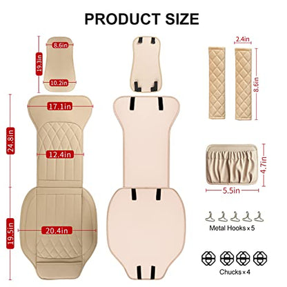 2 Pack Waterproof Front Car Seat Covers for Car Truck SUV Beige (2 Count)