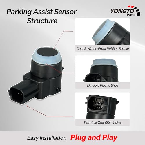 Reverse Parking Assist Sensors 1EW63TZZAA Backup Bumper Sensor 4PCS Compatible with Ram 1500 2500 3500