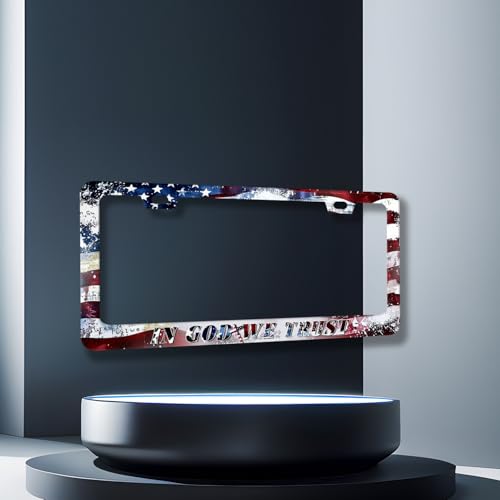 in God We Trust License Plate Frame American License Holder with 2 Holes