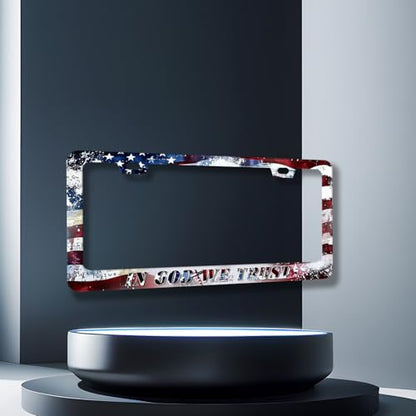 in God We Trust License Plate Frame American License Holder with 2 Holes