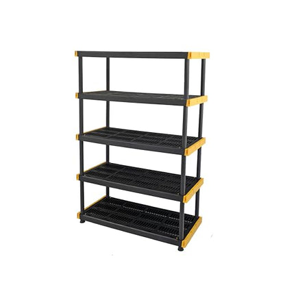 5 Tier Heavy Duty Plastic Storage Shelves for Garage Organization (5 Count)