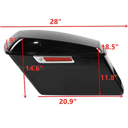 Motorcycle Saddlebags with Chrome Conversion Brackets Fit For Harley Softail Deluxe Heritage Softail 1984 (2 Count)