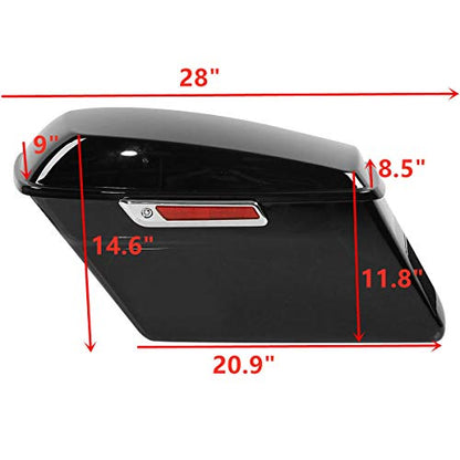 Motorcycle Saddlebags with Chrome Conversion Brackets Fit For Harley Softail Deluxe Heritage Softail 1984 (2 Count)