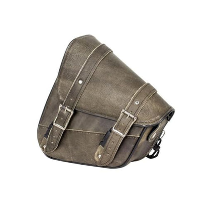Premium Naked Leather Swing Arm Bag For Motorcycle Left Side Solo Bags Saddle Bags For Softails Choppers