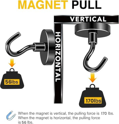 Magnetic Hooks 20pcs 170lbs Cruise Essentials 2026 Magnet Hook Black (20 Count)