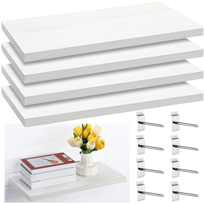 Wooden Floating Shelves for Wall Set of 4 (4 Count)