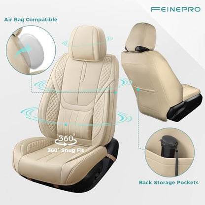 Universal Car Seat Covers for SUVs Sedans Trucks Beige (5 Count)