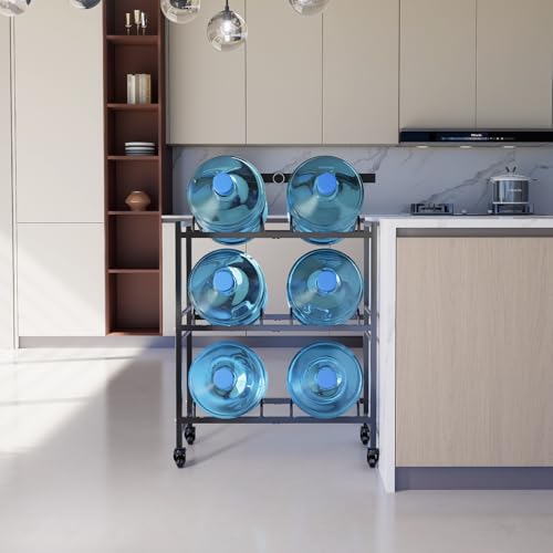 Heavy Duty 3 Tiers Water Rack Double Row with 4 Wheels