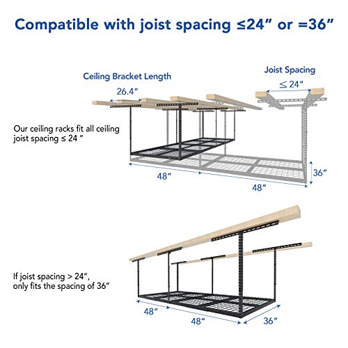 3x8 Overhead Garage Ceiling Storage Rack (2 Count)
