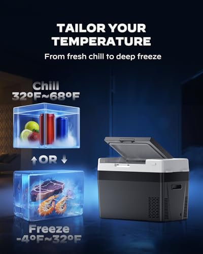 12 Volt Refrigerator 12V Car Fridge 32QT Portable Freezer Compressor Cooler