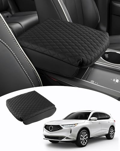 Custom Fit for Center Console Cover Acura MDX 2022 2023 2024 2025 2026 Accessories Armrest Cover Center Console Pad PU Leather Armrest Seat Box Cover Protector Anti