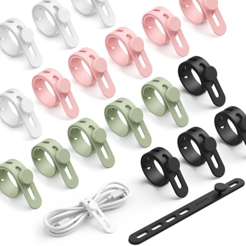 20 Pack Silicone Cable Ties (20 Count)