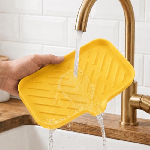 Silicone Soap Dish with Drain Spout