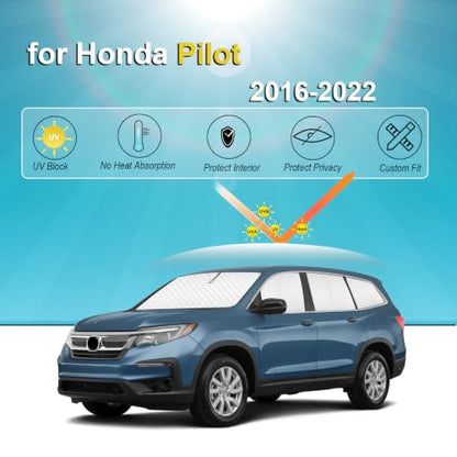 8pcs Thicken Sun Shades for Honda Pilot 2016 (8 Count)