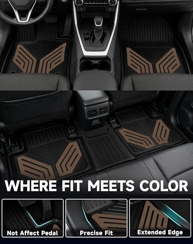 Premium Color TPE Floor Mats Custom Fit for Toyota RAV4 2019