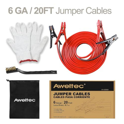 6 Gauge 20 Feet Jumper Cables (20 Foot)