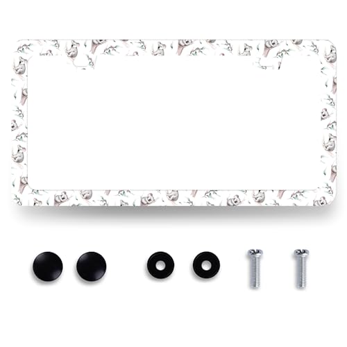 Watercolor Koala License Plate Frame Animals License Holder with 2 Holes