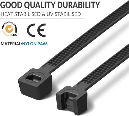 12 Inch Orange Zip Ties 1200 PCS (1200 Count)