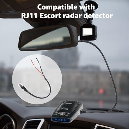 RJ11 Mirror Wire Tap Power Cord Hardwire Kit for Escort Radar Detectors ﻿