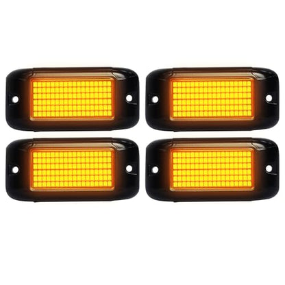 108 High Power LEDs per Pod 4Pods Yellow Amber Rock Lights Ultra