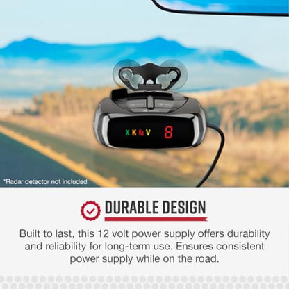 12 Volt Straight Power Cord for Powering Radar Detector (6 Foot)
