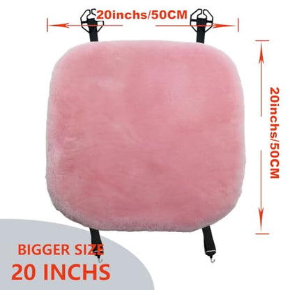 Pink Genuine Sheepskin Car Seat Cover for Fuzzy Fur Wool Cushion