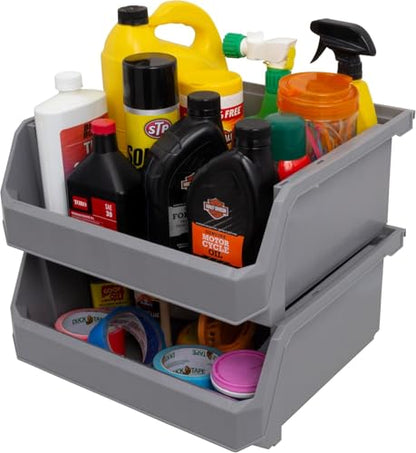 Extra Large Stackable Plastic Storage Bins (4 Count)