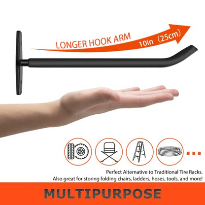 8 Pack 10 Inch Heavy Duty Garage Hooks (8 Count)