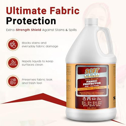 Extra Strength Fabric Protector Spray Prevents Stains and Repels Liquids. SoftClad Guards Furniture (128 Fl Oz)